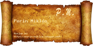 Perin Miklós névjegykártya